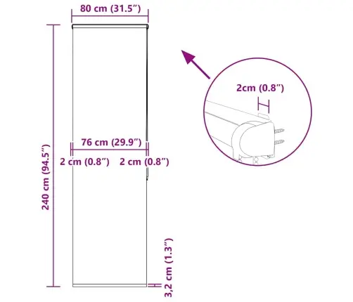 Duširuloo Kassetiga 80X240 Cm Kanga Laius 76 Cm