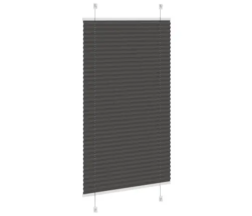 Plisuota Žaliuze Juoda 75X100 Cm Audinio Plotis 74,4 Cm