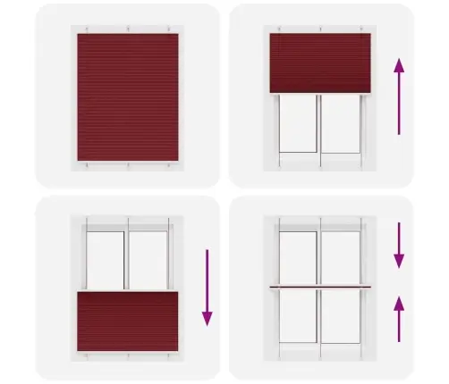 Kroku Žalūzija Bordo Sarkana 105X100 Cm Auduma Platums 104,4 Cm Vidaxl