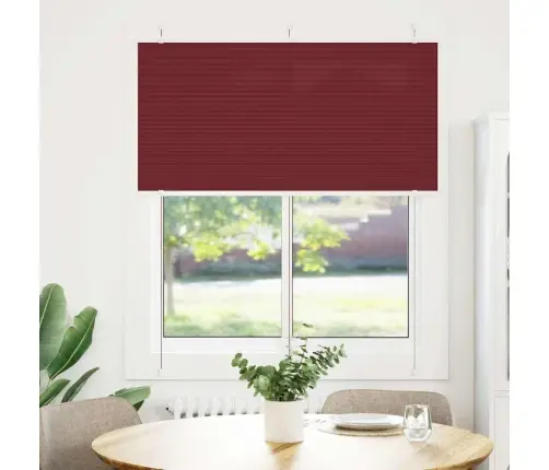 Plisuota Žaliuze Bordo Raudona 120X100 Cm Audinio Plotis