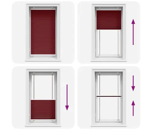 Plisseeritud Ruloo Bordeaux Punane 75X150 Cm Kanga Laius