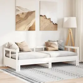 Gulta Bez Matrača, Balts, 90X200 Cm, Priedes Masīvkoks Vidaxl Gulta Bez Matrača, Balts, 90X200 Cm, Priedes Masīvkoks Vidaxl