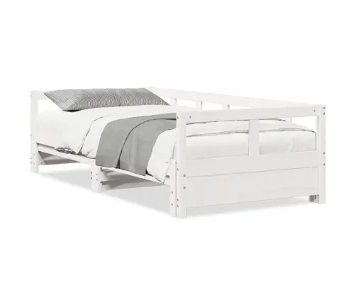 Gulta Bez Matrača, Balts, 90X190 Cm, Priedes Masīvkoks Vidaxl