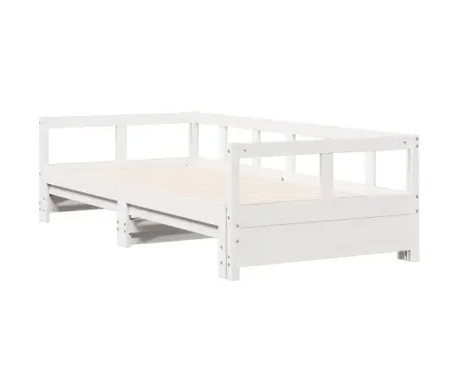 Gulta Bez Matrača, Balts, 90X190 Cm, Priedes Masīvkoks Vidaxl