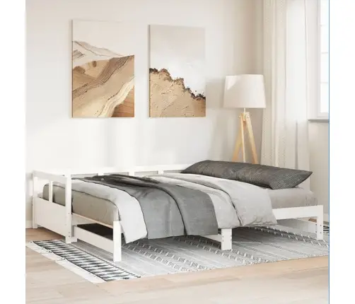 Gulta Bez Matrača, Balts, 90X190 Cm, Priedes Masīvkoks Vidaxl