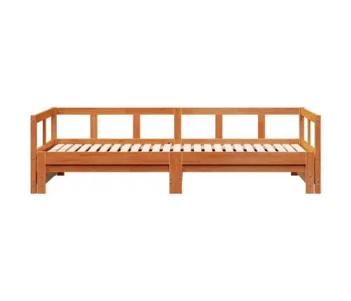 Gulta Bez Matrača, Vaska Brūna, 90X190 Cm, Priedes Masīvkoks Vidaxl