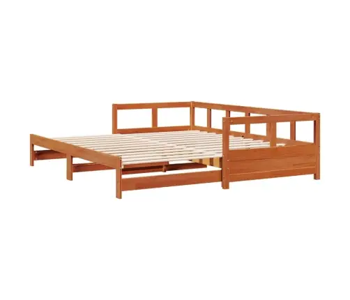 Gulta Bez Matrača, Vaska Brūna, 90X190 Cm, Priedes Masīvkoks Vidaxl