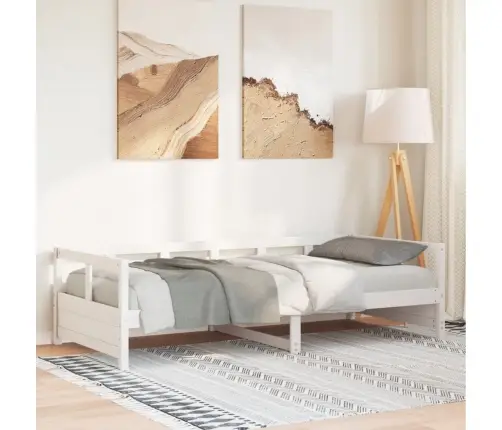 Lova Be Čiužinio, Balta, 80X200cm Pušies Medienos Masyvas