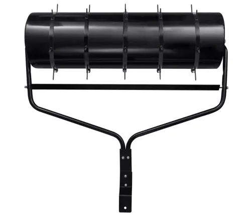 Zālāja Rullis Ar Aeratoru, Melns, 63 L, Dzelzs Vidaxl