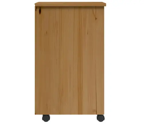 Skapis Ar Atvilktnēm Un Ritenīšiem Moss, Brūns, Priedes Koks Vidaxl