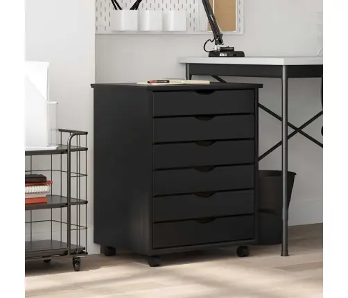 Rullkapp Sahtlitega "Moss" Must Täispuidust Mänd