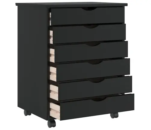 Rullkapp Sahtlitega "Moss" Must Täispuidust Mänd