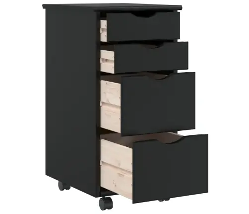 Rullkapp Sahtlitega "Moss" Must Täispuidust Mänd