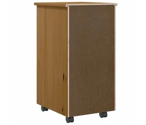 Spintelė Su Ratukais Ir Stalčiais Moss, Ruda, Pušies Masyvas