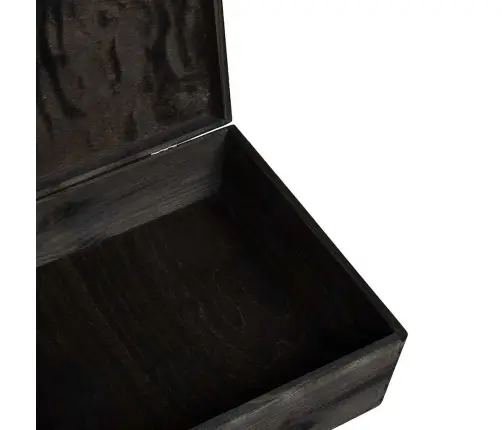 Puidust Kast Kaanega Must 40X30X13 Cm Täispuit Männipuit