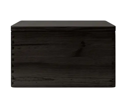 Koka Kaste Ar Vāku, Melns, 40X30X23 Cm, Priedes Masīvkoks Vidaxl