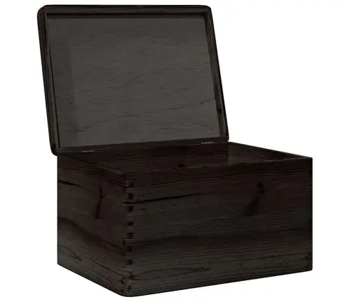 Koka Kaste Ar Vāku, Melns, 40X30X23 Cm, Priedes Masīvkoks Vidaxl