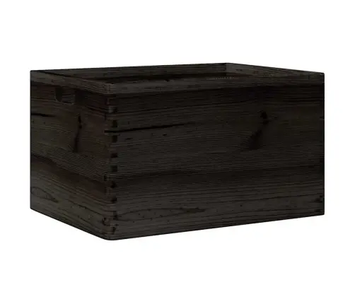 Koka Kaste Ar Rokturiem, Melns, 40X30X23 Cm, Priedes Masīvkoks Vidaxl