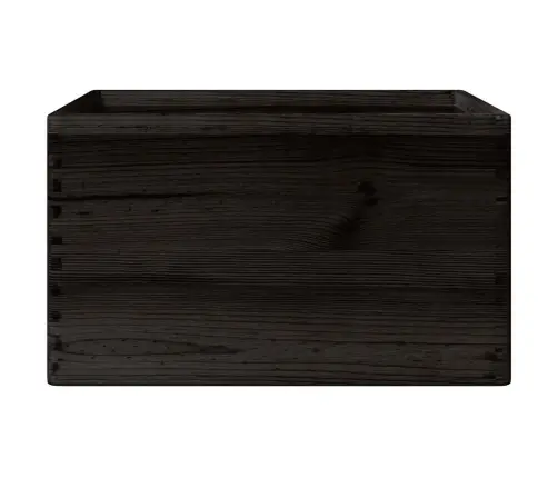 Koka Kaste Ar Rokturiem, Melns, 40X30X23 Cm, Priedes Masīvkoks Vidaxl