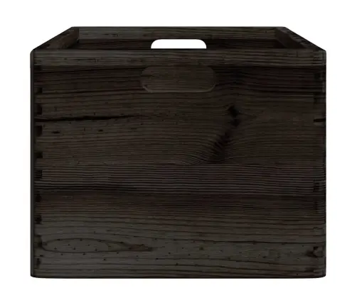 Koka Kaste Ar Rokturiem, Melns, 40X30X23 Cm, Priedes Masīvkoks Vidaxl