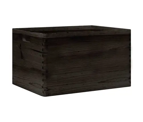 Koka Kaste Ar Rokturiem, Melns, 40X30X23 Cm, Priedes Masīvkoks Vidaxl