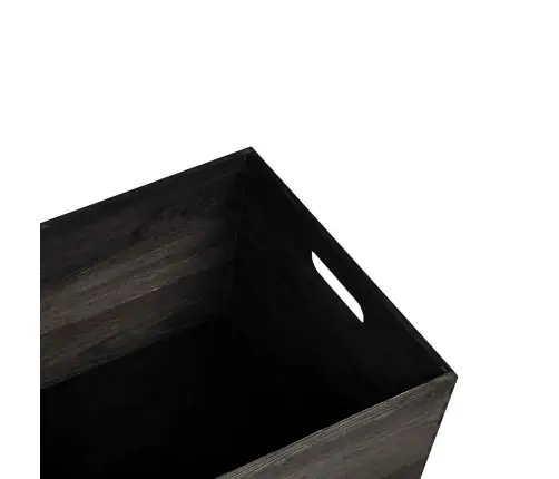 Koka Kaste Ar Rokturiem, Melns, 40X30X23 Cm, Priedes Masīvkoks Vidaxl