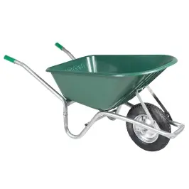 Wheelbarrow Green 90 L 150 Kg Cinkots Tērauds Un Plastmasa Vidaxl