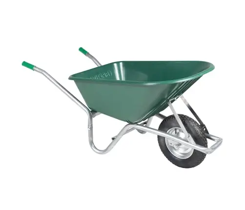 Wheelbarrow Green 90 L 150 Kg Cinkots Tērauds Un Plastmasa Vidaxl