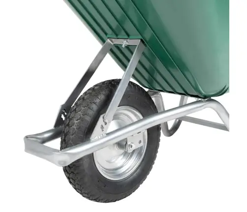 Wheelbarrow Green 90 L 150 Kg Cinkots Tērauds Un Plastmasa Vidaxl
