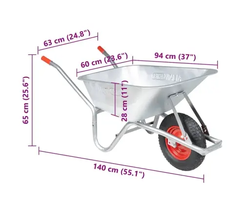Käru 90 L 150 Kg Tsingitud Teras Ja Plast