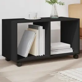 Plaukts Ar Riteņiem, Melns, 72X33X42,5 Cm, Konstruēts Koks Vidaxl