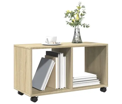 Plaukts Ar Riteņiem, Ozolkoka, 72X33X42,5 Cm, Konstruēts Koks Vidaxl