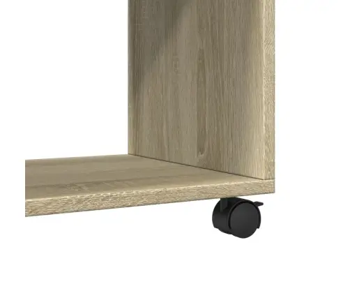 Plaukts Ar Riteņiem, Ozolkoka, 72X33X42,5 Cm, Konstruēts Koks Vidaxl