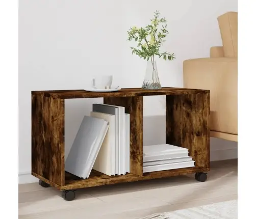 Plaukts Ar Riteņiem, Ozolkoka, 72X33X42,5 Cm, Konstruēts Koks Vidaxl