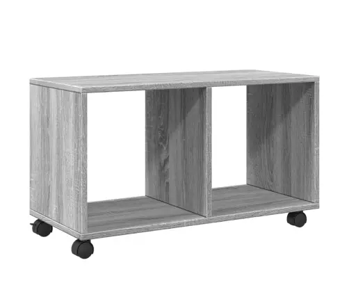 Plaukts Ar Riteņiem, Pelēka Koka, 72X33X42,5Cm, Konstruēts Koks Vidaxl