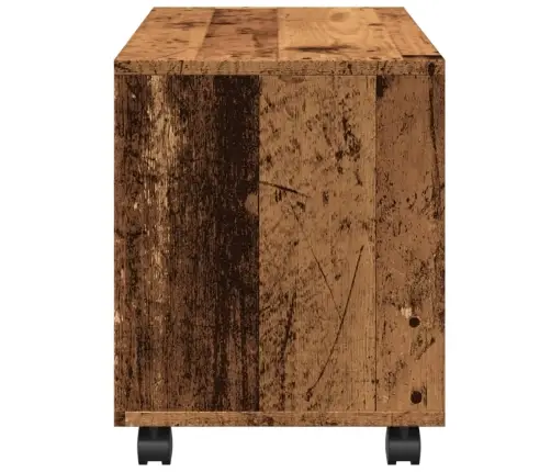 Plaukts Ar Riteņiem, Veca Koka, 72X33X42,5 Cm, Konstruēts Koks Vidaxl