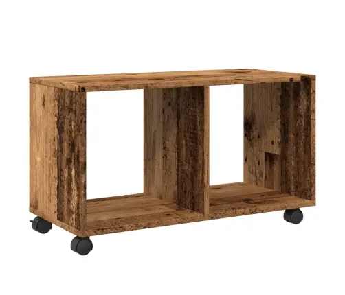 Plaukts Ar Riteņiem, Veca Koka, 72X33X42,5 Cm, Konstruēts Koks Vidaxl