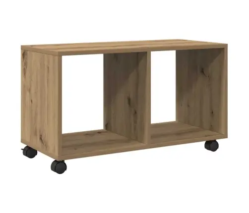 Plaukts Ar Riteņiem, Koka Krāsa, 72X33X42,5 Cm, Konstruēts Koks Vidaxl