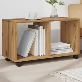 Plaukts Ar Riteņiem, Koka Krāsa, 72X33X42,5 Cm, Konstruēts Koks Vidaxl