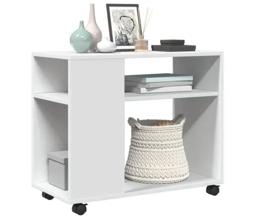 Galdiņš Ar Riteņiem, Balts, 70X35X60 Cm, Konstruēts Koks Vidaxl Galdiņš Ar Riteņiem, Balts, 70X35X60 Cm, Konstruēts Koks Vidaxl