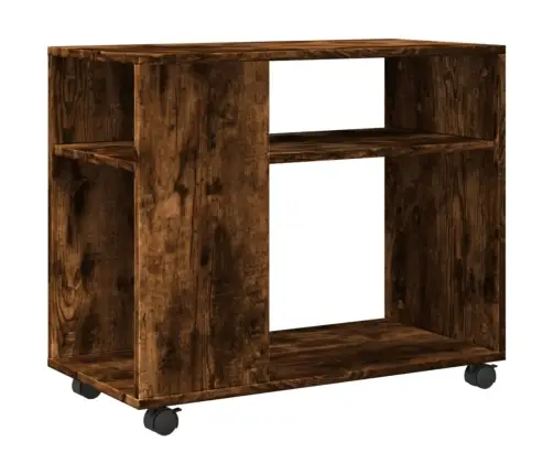 Šoninis Staliukas Su Ratukais, Dūminis, 70X35X60cm Mediena Šoninis Staliukas Su Ratukais, Dūminis, 70X35X60cm Mediena