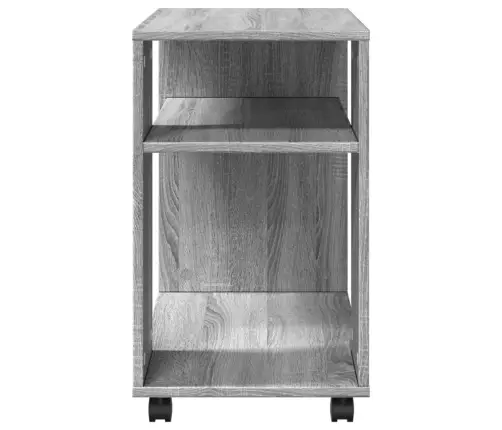 Galdiņš Ar Riteņiem, Pelēks, 70X35X60 Cm, Inženierijas Koks Vidaxl