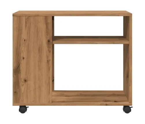 Galdiņš Ar Riteņiem, Koka Krāsa, 70X35X60 Cm, Inženierijas Koks Vidaxl