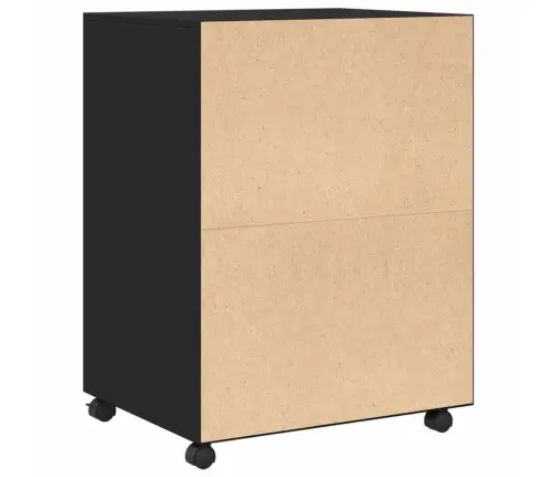 Spintelė Su Ratukais, Juoda, 60X48X81cm Apdirbta Mediena