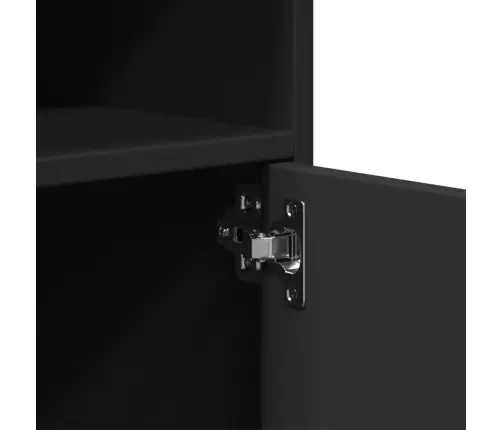 Spintelė Su Ratukais, Juoda, 60X48X81cm Apdirbta Mediena