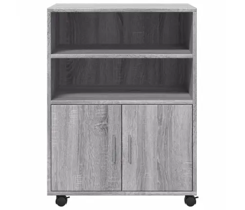 Plaukts Uz Riteņiem, Pelēcīgs, 60X48X81 Cm, Inženierijas Koks Vidaxl