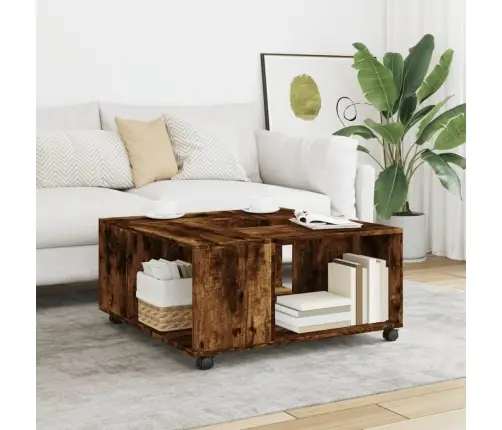 Kafijas Galdiņš, Ozola Krāsa, 80X80X40 Cm, Inženierijas Koks Vidaxl