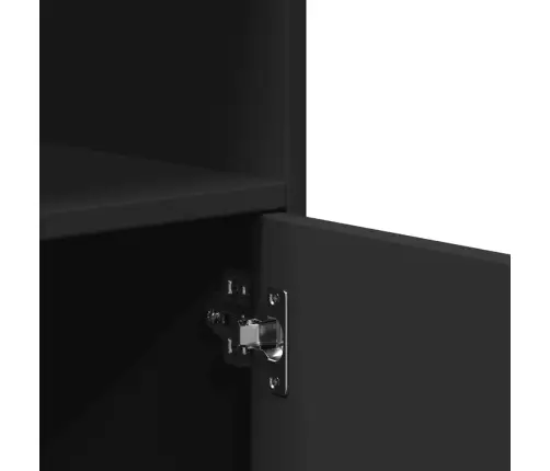 Plaukts Ar Riteņiem, Melns, 55X40X91 Cm, Inženierijas Koks Vidaxl