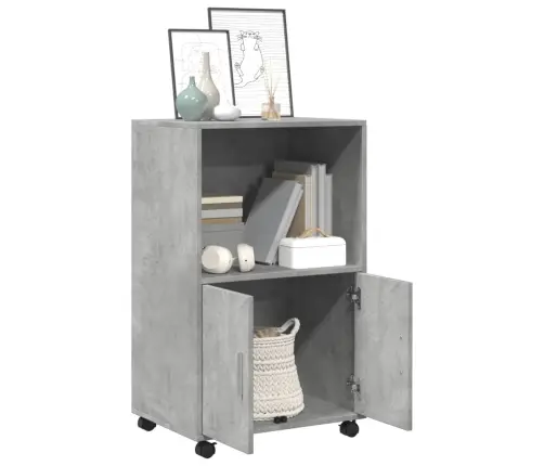 Plaukts Ar Riteņiem, Pelēks, 55X40X91 Cm, Inženierijas Koks Vidaxl