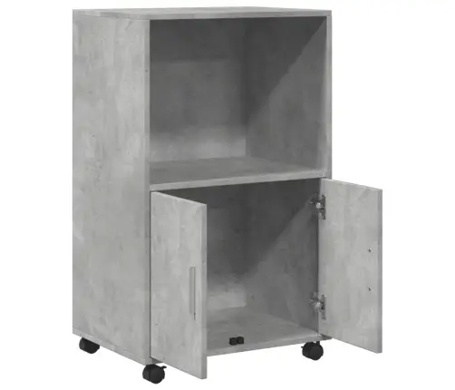 Plaukts Ar Riteņiem, Pelēks, 55X40X91 Cm, Inženierijas Koks Vidaxl